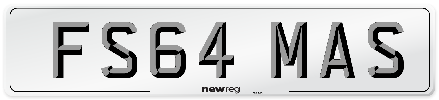 FS64 MAS Number Plate from New Reg